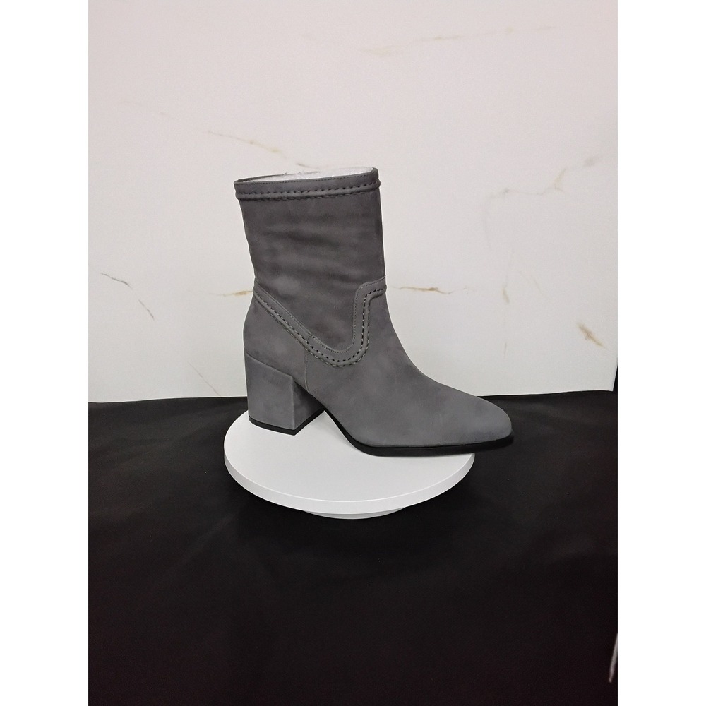 Vince Camuto Bailey Ankle Boots Grey Suede Block Heel Booties Size 6